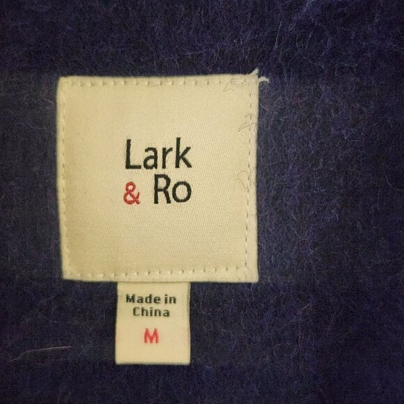 Lark & Ro Blue Brushed Wool Blend Royal Blue Overcoat Size M - Picture 7 of 10